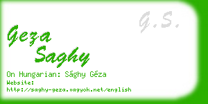 geza saghy business card